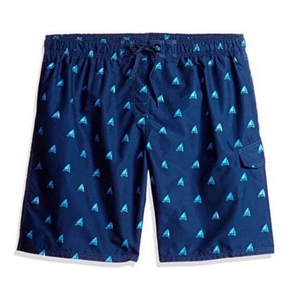 Kanu Surf Men’s Regatta Navy Sail Boat Swim Trunks | Size 5X